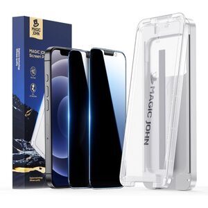 MAGIC JOHN 3rd Gen Privacy Screen Protector for iPhone 12 12 Pro 6.1" Glass